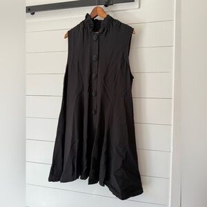 Et Lois Women’s Black Sleeveless Dress Ruffle Collar Women’s Size Medium